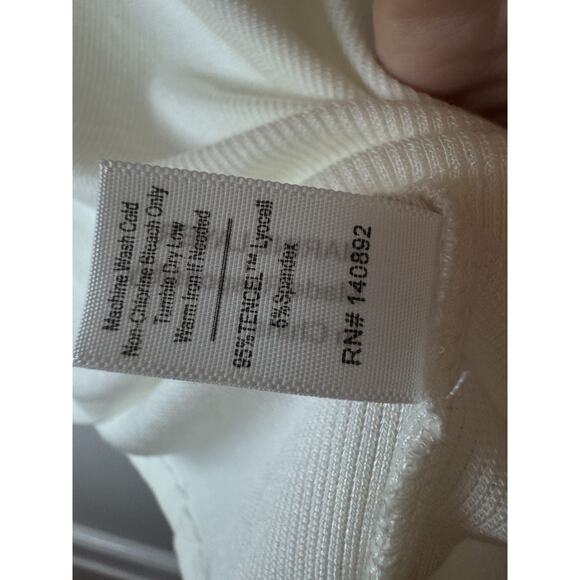 Marine Layer Lexi Rib White Ribbed Square Neck Tee Size S Tencel Blend NWT $54 - Picture 13 of 13
